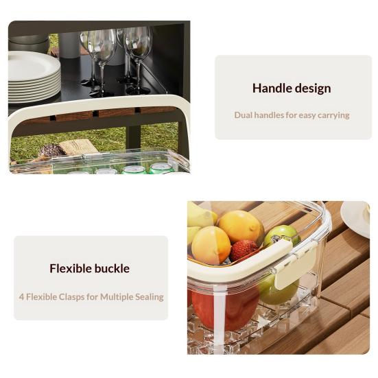 Fresh-keeping Box Airtight Leak-proof Food Storage Container with Silicone Seal And Handle Storage Box for Fruits Snacks Picnic