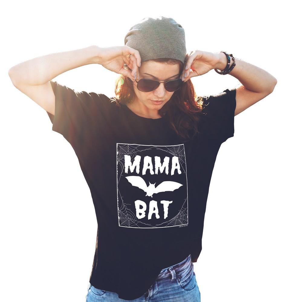 

Womens T-Shirt MAMA BAT HALLOWEEN Mother Mum Mam Birthday Gift For Her M