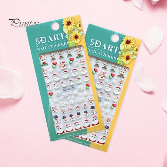 1 Sheet Christmas Nail Art Sticker Festive Santa Snowflake Elk Designs Safe Easy to Use Nail Decal for Beautiful Manicures