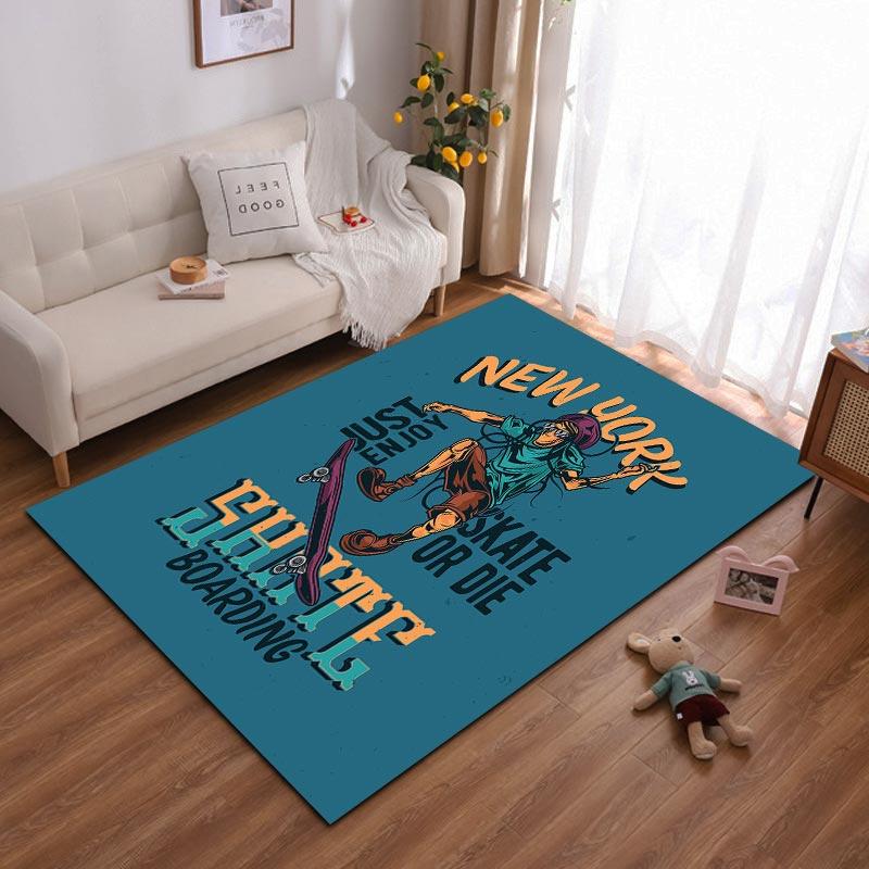 

Skateboarding Themed Carpet with New York Lettering Design Suitable for use as an anti-slip for living room bedroom sofas 40x60cm( 15x23in )