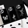 White Butterfly   Phone Case For iPhone 17,16,15,14,13,12,11 Plus,Pro Max,XS,Colorful Silver Black Cover