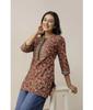 Women's Designer Casual Regular Sleeves Printed Maroon Top