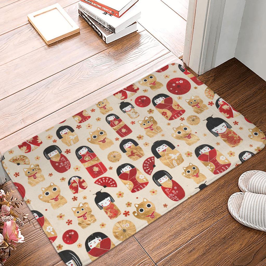 Japanese Sakura Flowers Cherry Blossoms Doormat Mat Anti-Slip Bath Kitchen Bedroom Rug Carpet 40*60cm