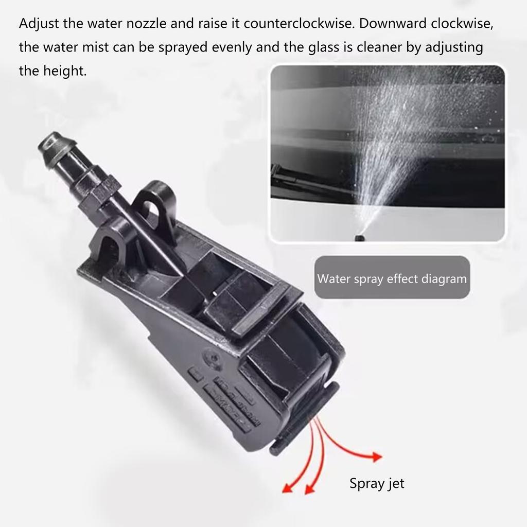 Precise Sprayer Angle Windshield Nozzle Ensures Optimally Cleaning Without Waste for B5 6RD955985 6E0955985A 6E0955985B