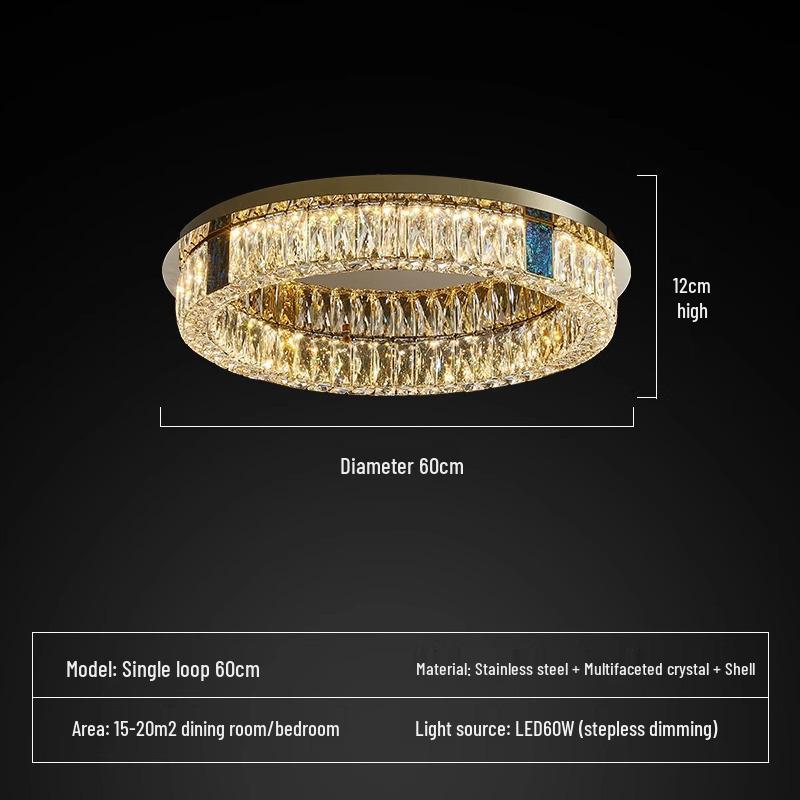 Luxury Modern Crystal Ceiling Light – Atmospheric Round Design for Living Room or Bedroom (2025 Edition)