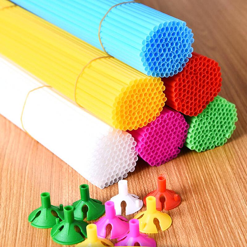 40cm Thickened Transparent/Macaron Color Balloon Stick Holder for Table and Ground