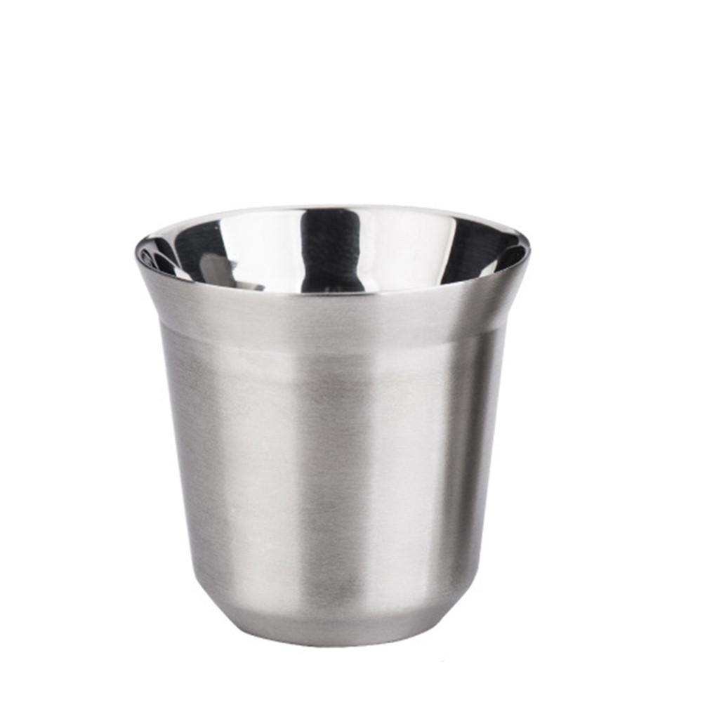 

Изолированное перемещение кофейных чашек Демитассе нержавеющей стали 80мл и 160мл Рустпрооф 80 серебряный