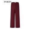 PORTS Women's Lava Red Straight Wide-Leg Trousers