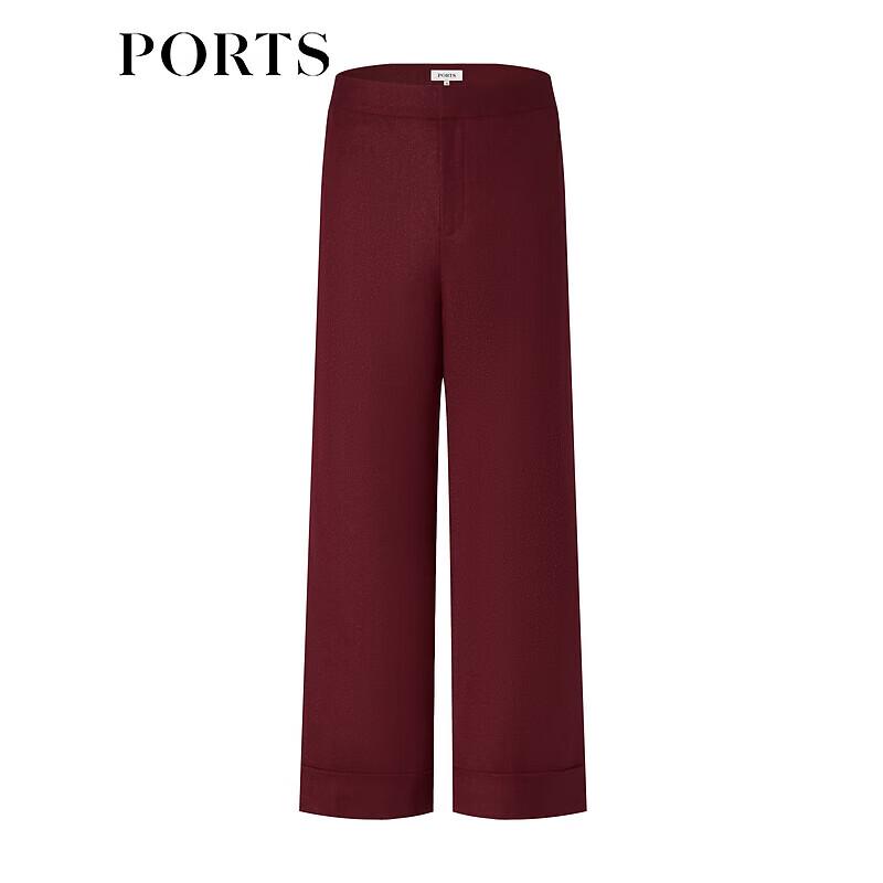 PORTS Women's Lava Red Straight Wide-Leg Trousers