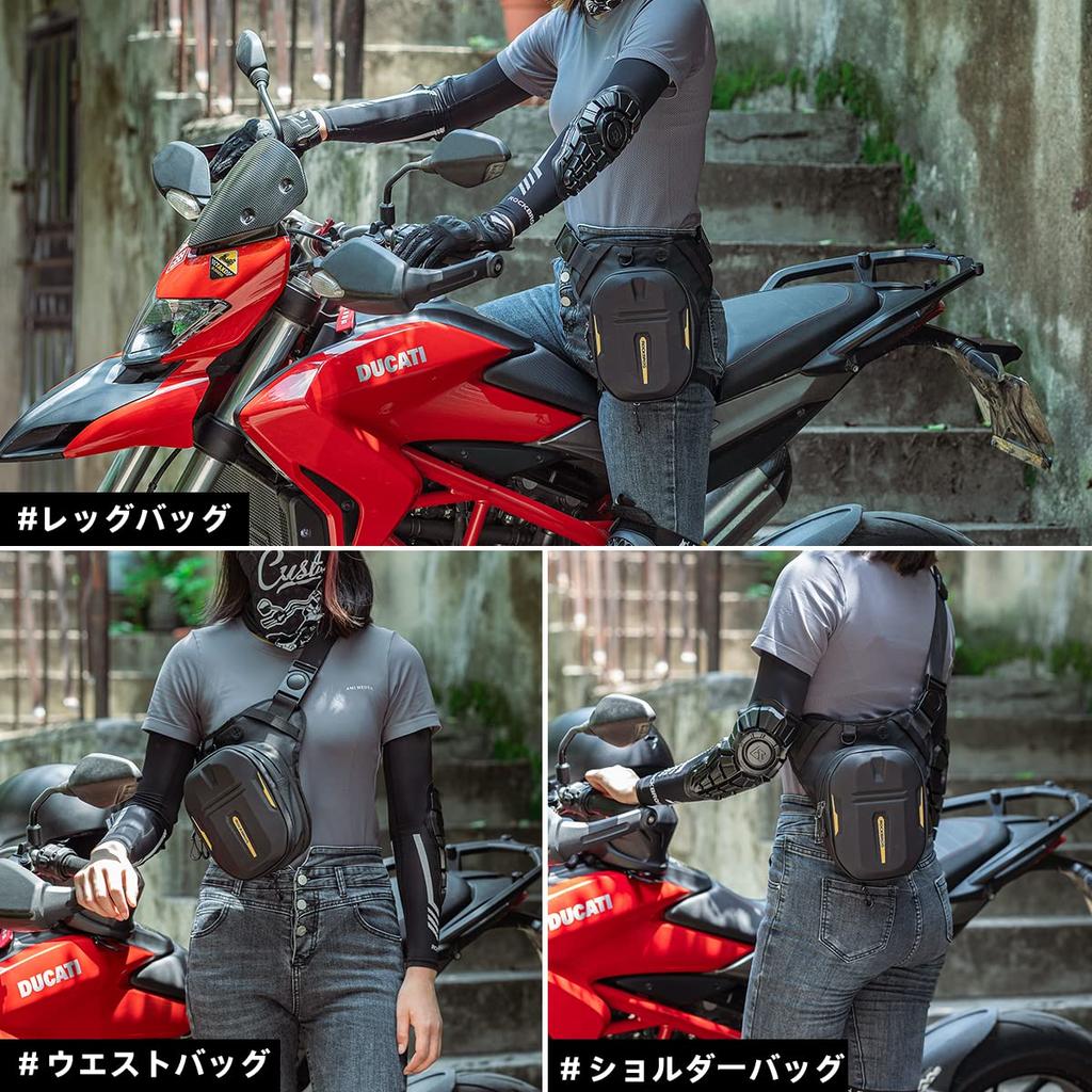 ROCKBROS Leg Shoulder Motorcycle Tank Waist Hard Shell Leg Large Magnetic Adjustable Divider Multifunctional and Stylish Seat Bag for Outdoor Men and