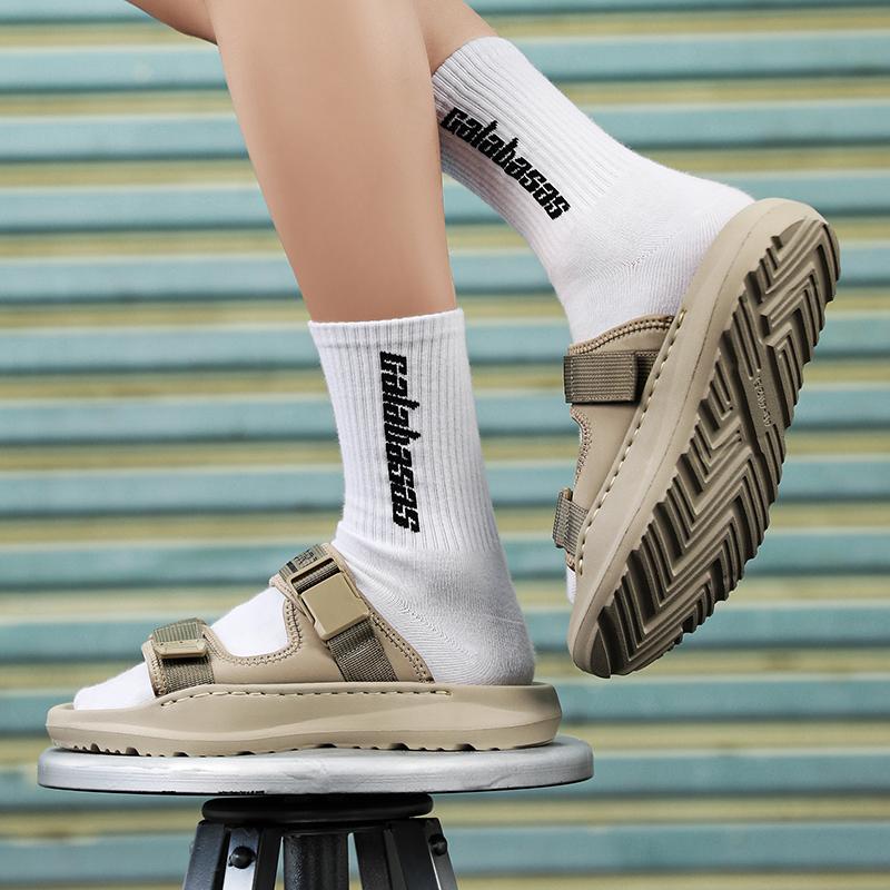 Men's Flat Slippers Extra Wide Sandals Outdoor Beach Shoes Casual Soft Slide Slippers Plus Size for Father