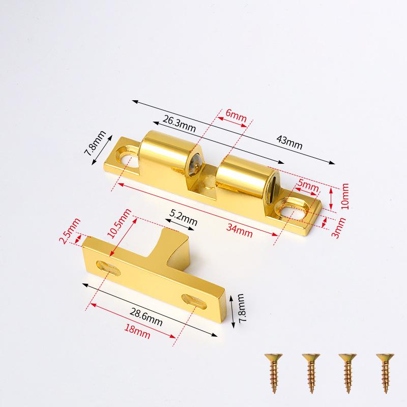 1 Set Door Lock Door Touch Latch Cabinets Interlock Switch Chassis Cabinet Spring Ball Locker Adjustable Brass Door Buckle