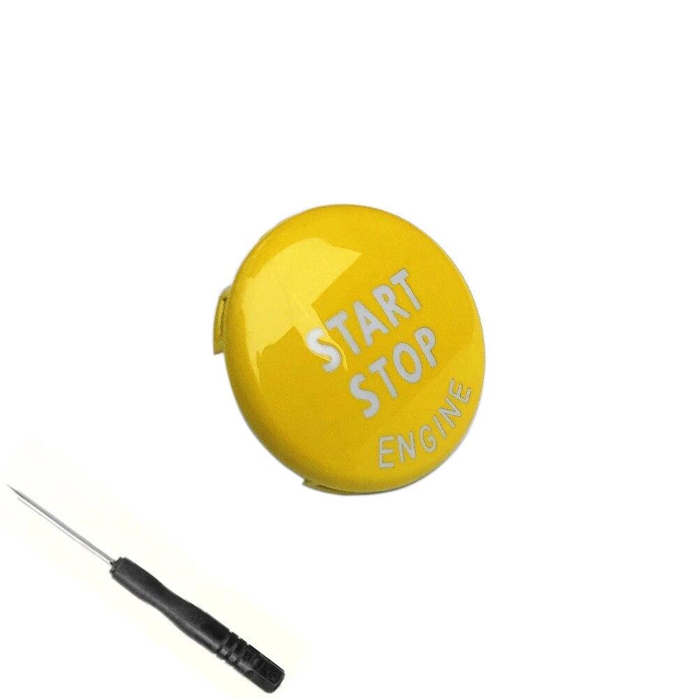 

Кнопка запуска двигателя автомобиля, сменная крышка, переключатель остановки для BMW E87 E60 E83 E84 E89 для BMW E90 E91 E92 E93, автомобильные аксессуары жёлтый