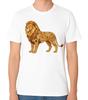 Floral Lion T-Shirt Decorative Lion Animal Art Graphic Unisex Tee