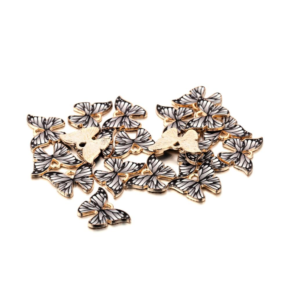 10pcs/lot Enamel Metal Colorful Butterfly Charms Pendant for DIY Necklace Bracelet Key Chain Jewelry Findings Making Accessories