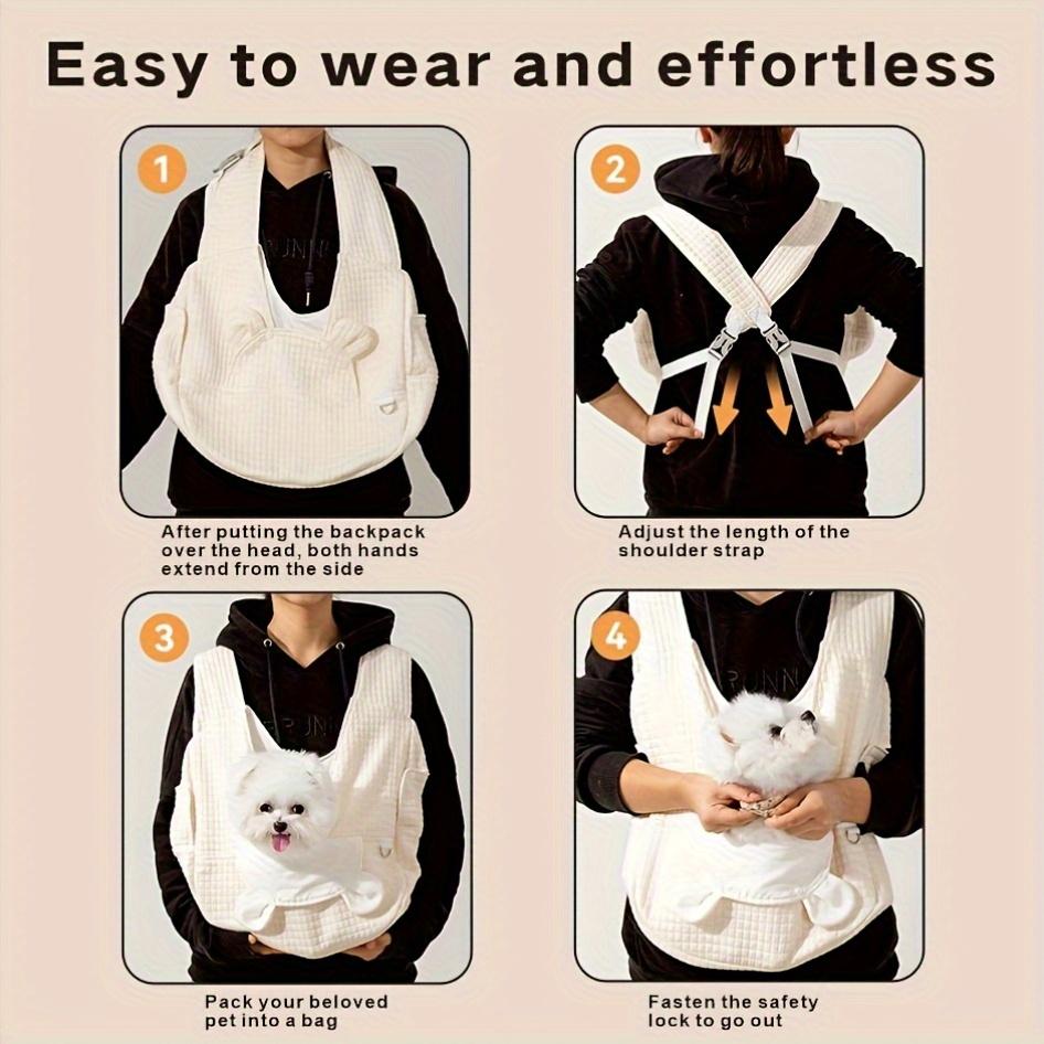 Extra-Large Fluffybaby Dog Sling Carrier - Winter Pet Bag with Cotton Lining, & Breathable Design Small Dog Carrier Bag Medium Dog Carrier Bag