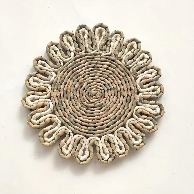 

Straw Heat-insulating Mats Placemats and Pot Mats Hotel Western Restaurant Cafes Anti-scalding Mats That Are Resistant M