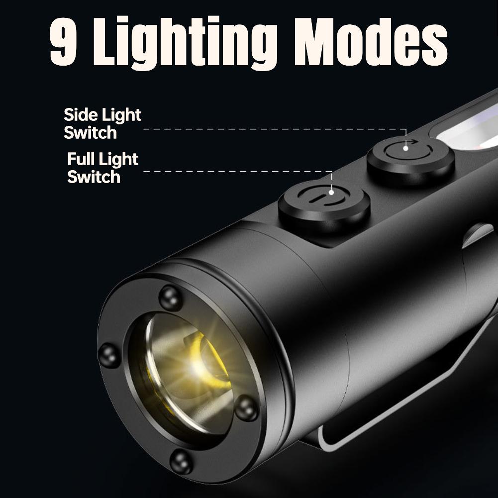 Taclite Mini Flashlight with Hat Clip Magnetic Work Inspect Light Portable USB-C Rechargeable UV Lamp MultiFunctional Micro Tool