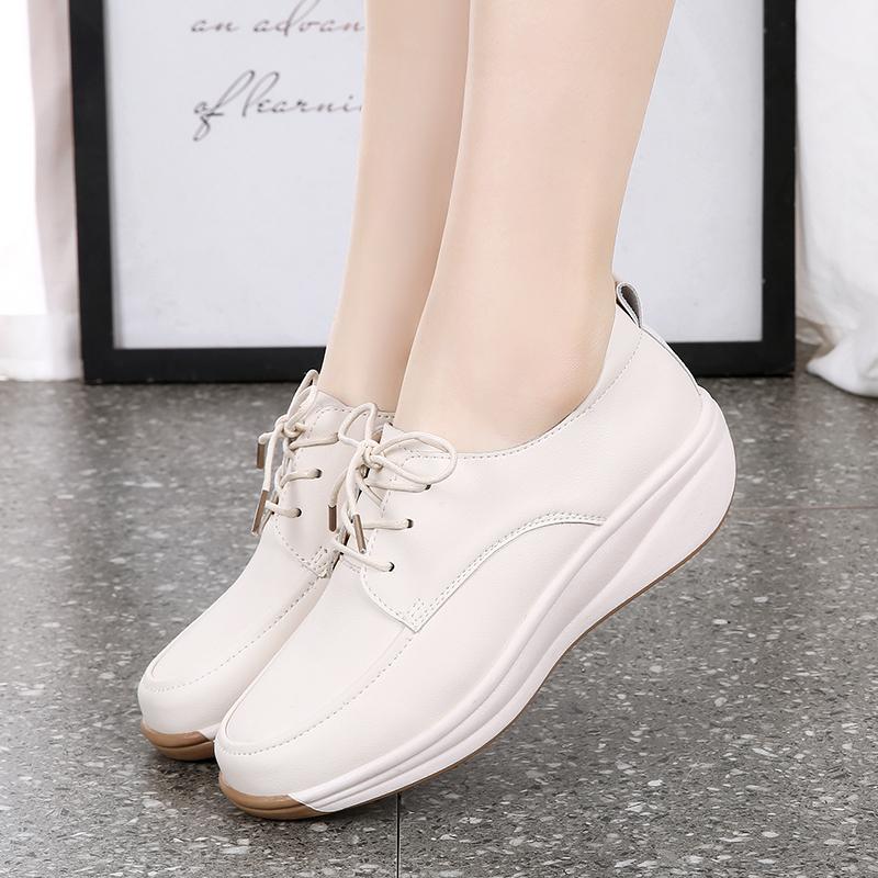 Women's Leather Boots Driving Comfort Women’s Wedge Sneakers Casual Nurse Loafers for Girls Walking Minimalist Summer Maternity Shoes for Women