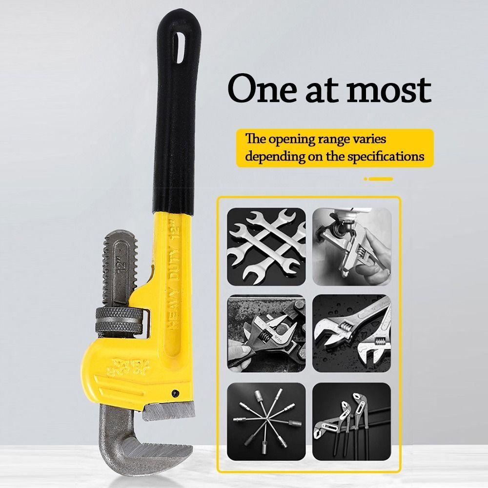 Multi-Purpose Pipe Pliers Labor-saving Black&Yellow Water Pipe Pliers Water Pipe Self-Tightening Pliers Pipe Wrench Universal