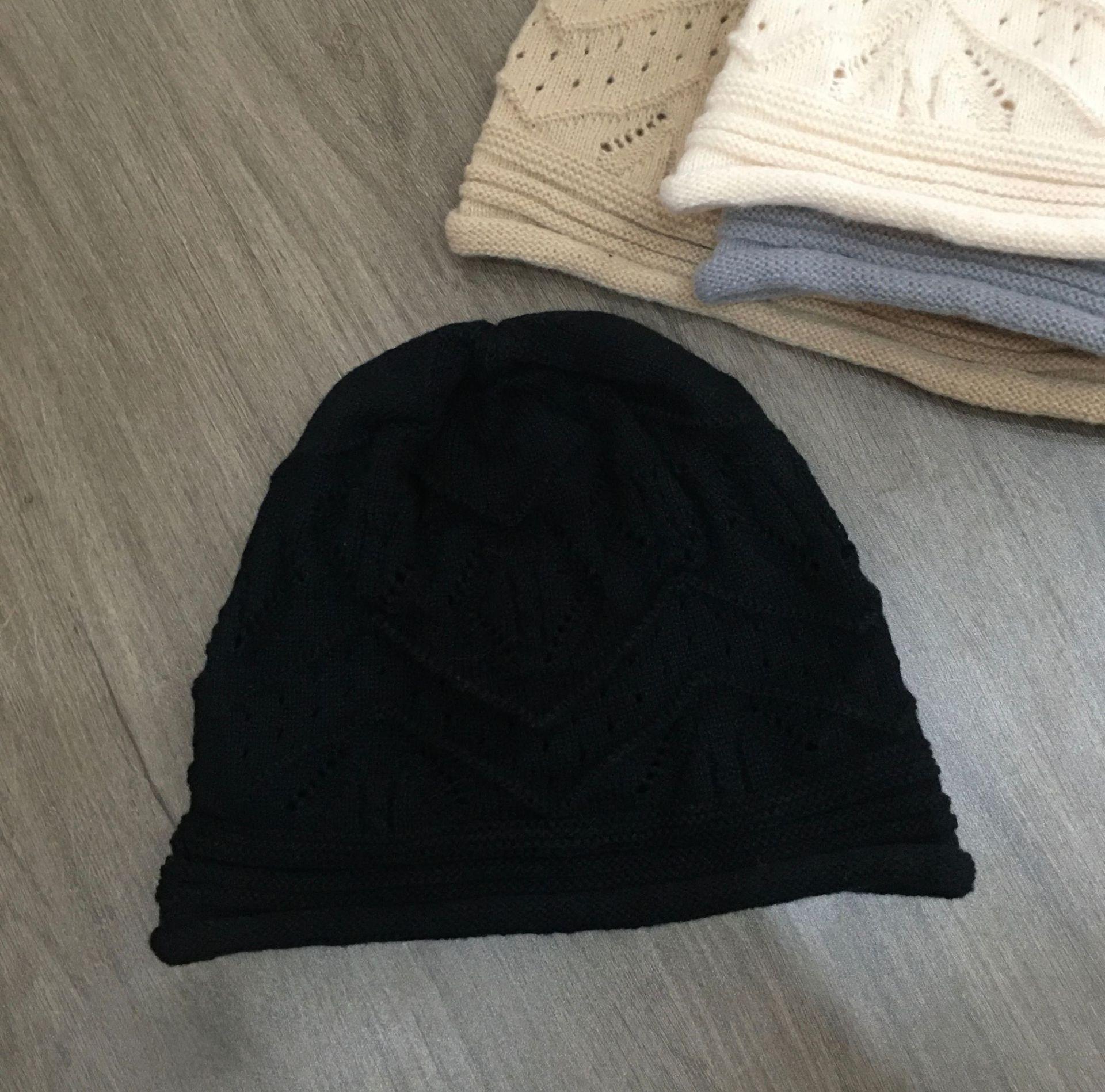 

Шапка для большого обхвата головы женская осенне-зимняя универсальная однослойная шапка-пуловер теплая вязаная шерстяная шапка модная шапка-мешок чёрный