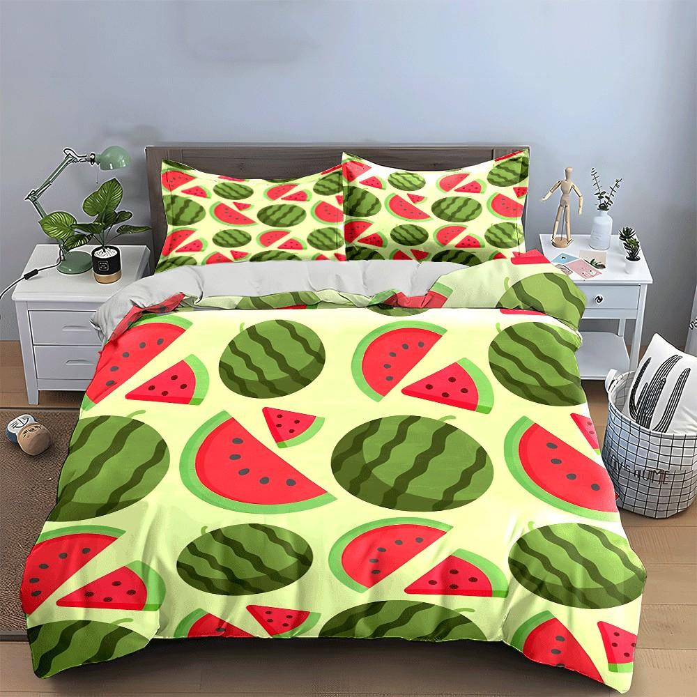 Watermelon Pattern Summer Picnic Set Exquisite three-piece bedding set gift for kids and adults