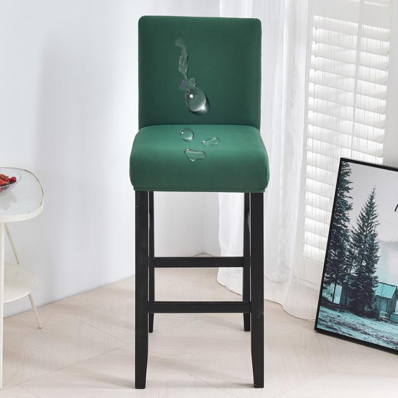 Waterproof Short Back Bar Chair Cover Solid color Stretch Swivel Chair Cover Stretch Small Size Bar Stool Seat Covers for Hotel Banquet Dinin