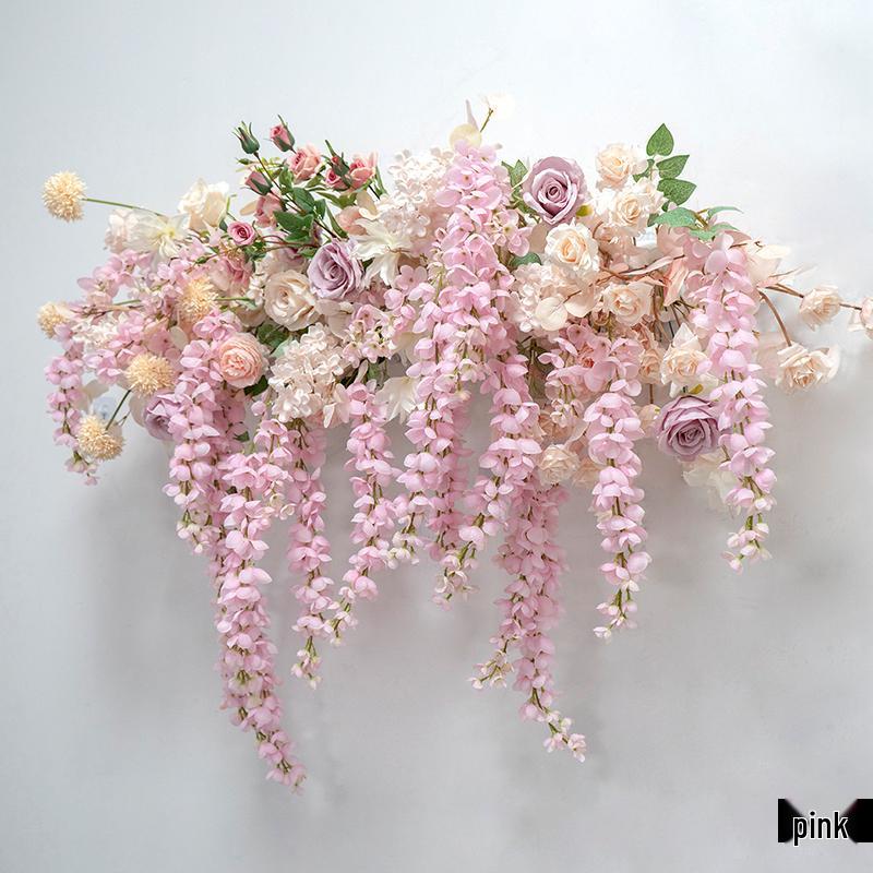 Golden Shower Flower Row Wedding Arch - Outdoor Wall Hanging Decoration