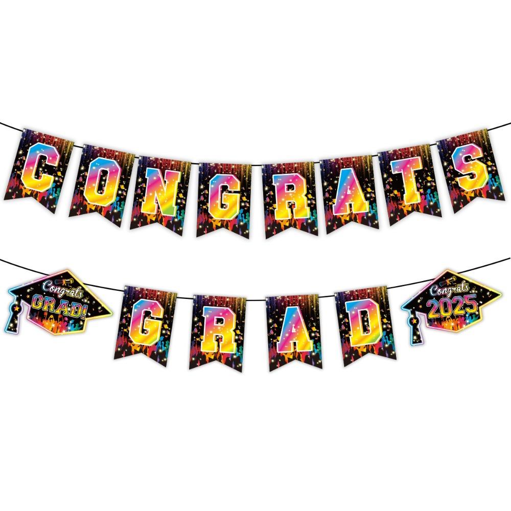 

Celebrate Congrats Grad Banner Paper Graduation Spiral Hanging Decor Graduation Season Theme Style 1