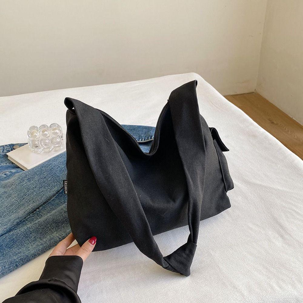 Shopping Casual Shoulder Bag Large Capacity Student Crossbody Bag Canvas Tote Bags Women