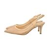 Fabio Rusconi Damen Beige Tüll Netz Überlappende Riemchen Pumps, Größe 23.5cm