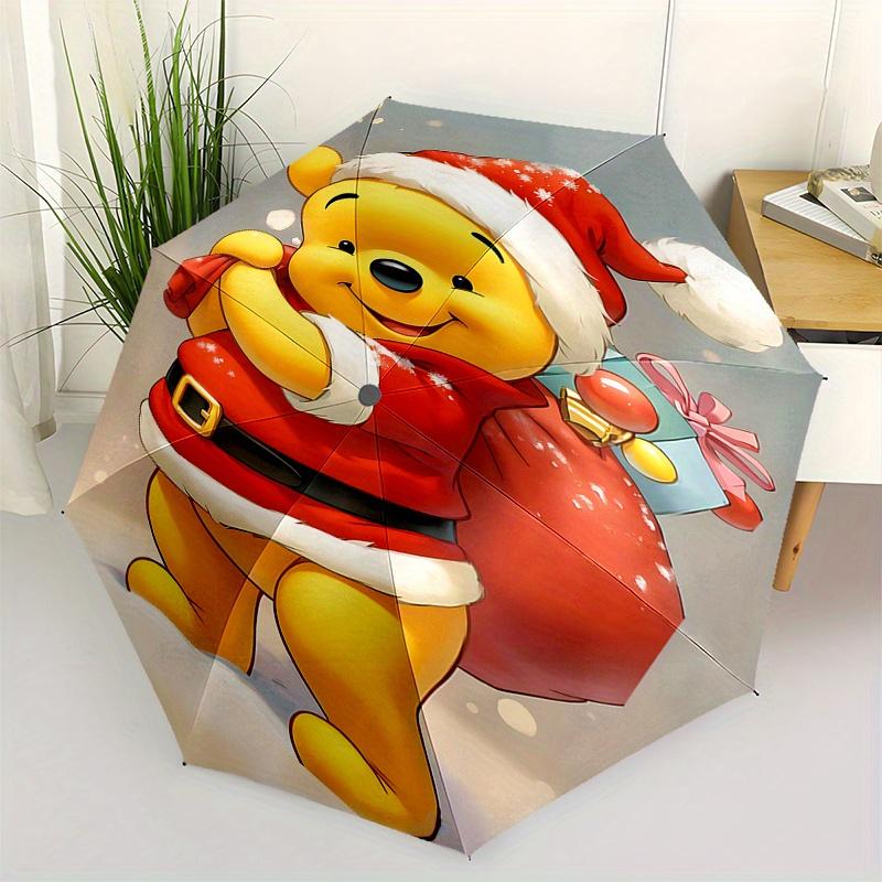 

Winnie the Pooh, Christmas Automatic Opening and Closing Umbrella, Compact Travel Umbrella, Lightweight and Portable, Suitable for Beach Com