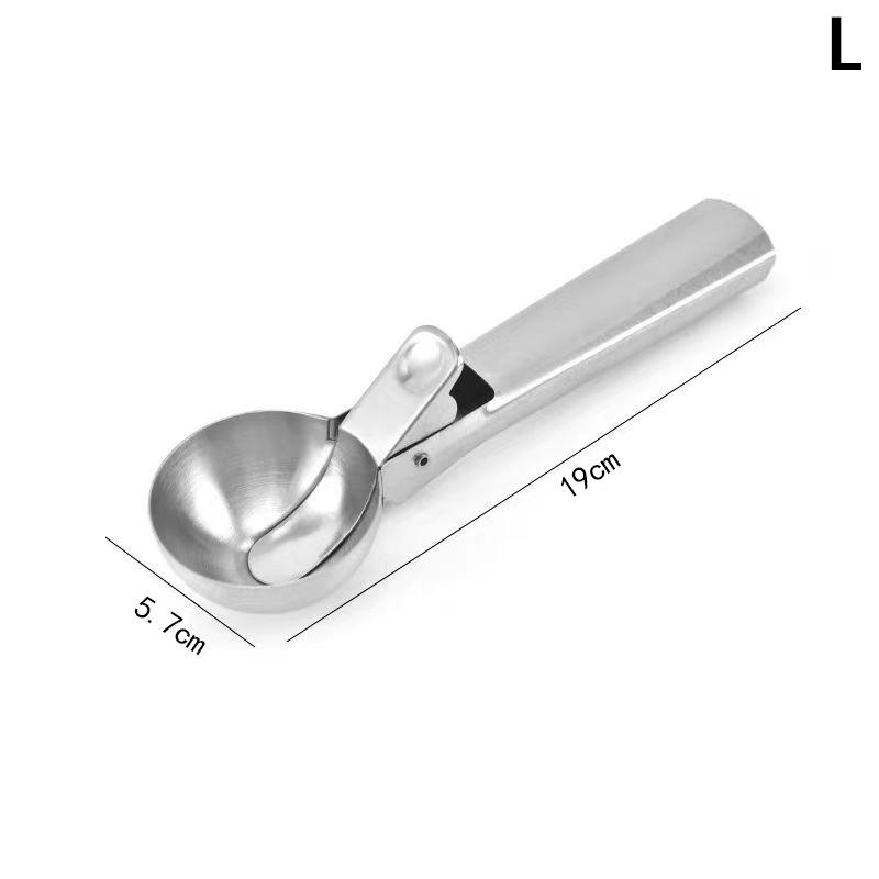 1Pieces Multifunctional Ice Cream Scoops Stainless Steel Dual-Purpose Scoop Fruit Watermelon Spoon Ball Scoop Outdoor Tableware