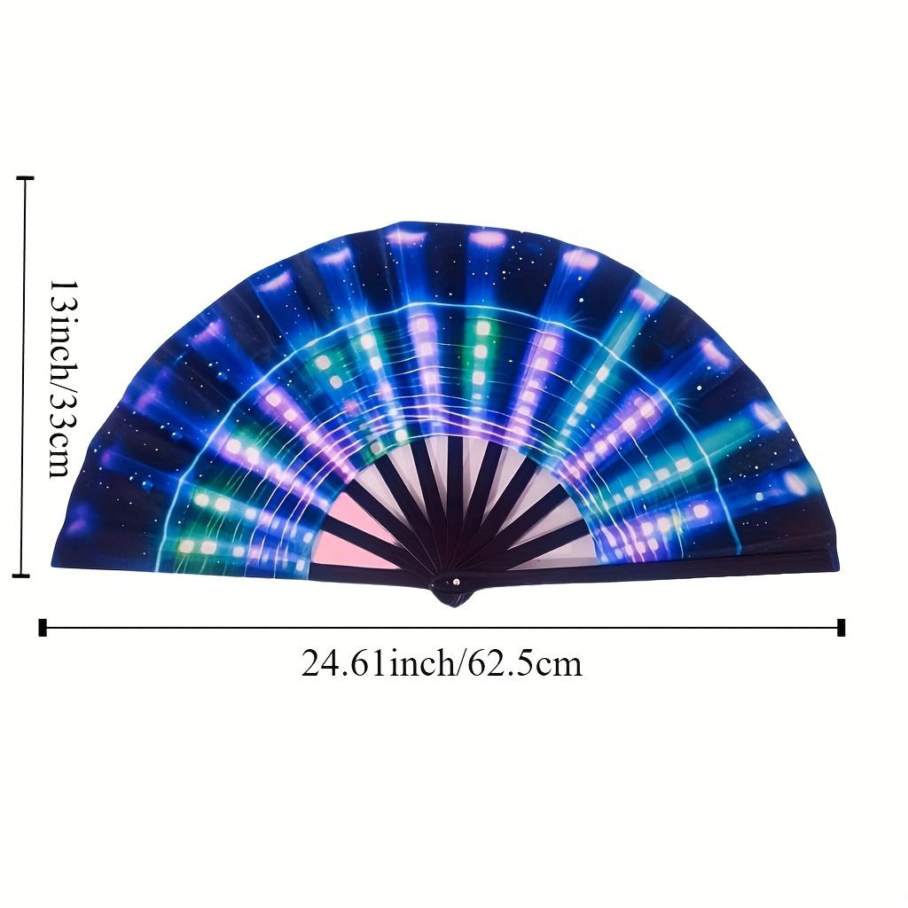 1pc Large Music Festival Hand Fan, Chinese Kongfu Taiji Folding Fan That Makes A Loud Sound, for Dances, Nightclubs, Electronic Music Festivals