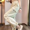 Fashion Women Joggers Pants Casual Chic Straight Cargo Pants Elastic High Waist Streetwear Slim Trousers Summer Thin