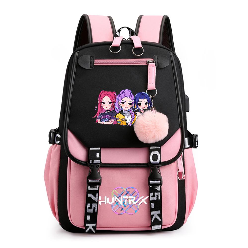 Anime Niedlicher Cartoon K-Pop Bedruckter Rucksack Schultasche für Teenager Schüler Mädchen Junge Bücherrucksack Große Kapazität Wasserdicht Reisetasche Kindergeschenk Rucksack