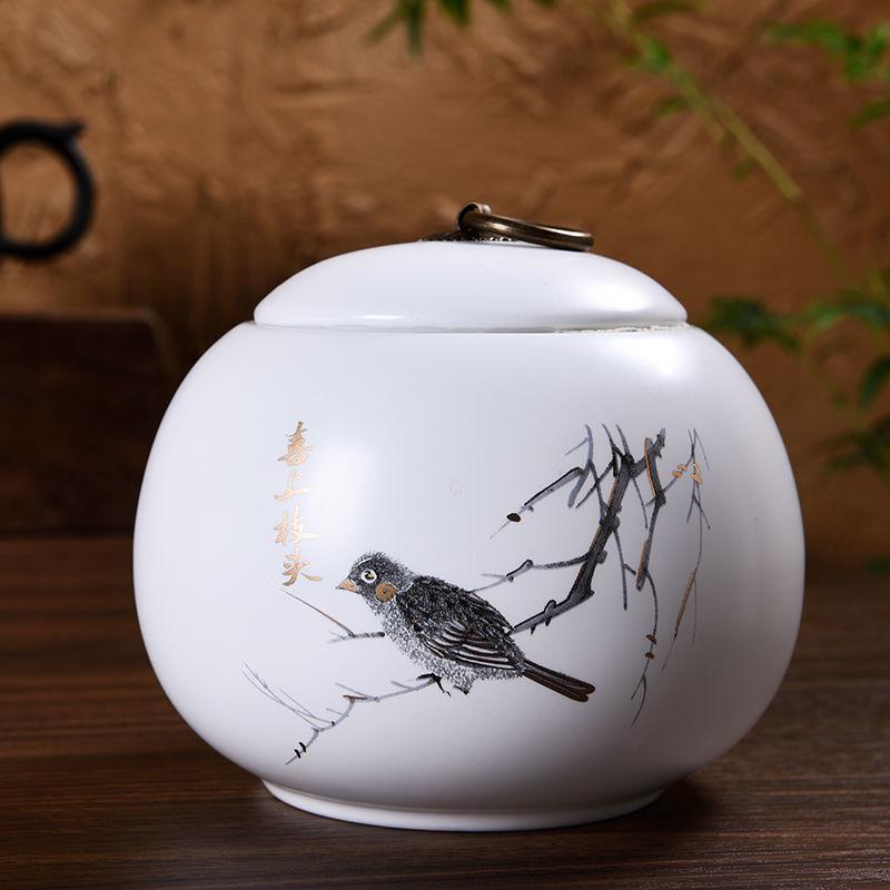 Classical Style Hand-painted Ceramic Tea Cans Non-woven Sealed Tea Storage Tank Household Large Fresh-keeping Moisture-proof Can
