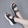 Plateausandalen für Damen im koreanischen Stil mit Klettverschluss für Strand und Sport