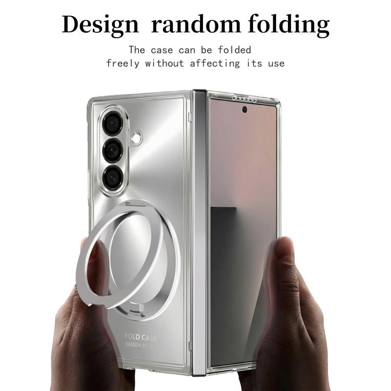 For Samsung Galaxy Z Fold 7 Fold7 Case Luxury Magsafe Ring Stand Magnetic Protective Back Cover Case For Z Fold 7 Sleeve