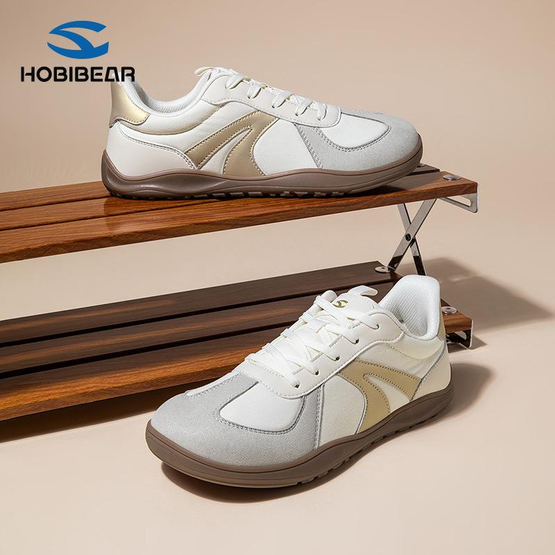 HOBIBEAR Wide Barefoot Shoes Hands Free Lace Up Classic Retro Fashion Sneakers for men&Women