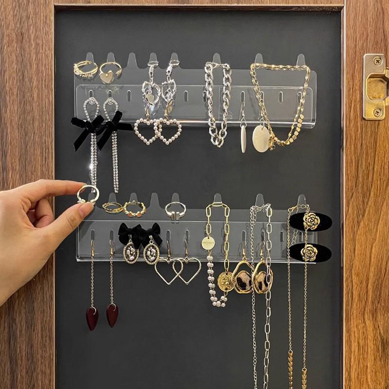 Acrylic Jewelry Display Stand for Necklaces, Earrings, and Rings - Wall Mount Organizer with Large Capacity