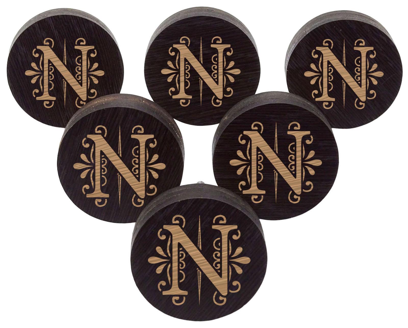 

IBA Indianbeautifulart Brown Engraved Knobs Furniture Knobs Cabinet Drawer Pull Pack 2 x 2 Inches-Round коричневий