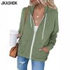 Women's Fashion Casual Solid Color Print Long Sleeve Hooded Hoodies & Sweatshirts