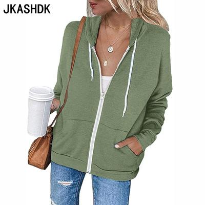 Felpe con cappuccio e felpe con cappuccio a maniche lunghe con stampa tinta unita casual alla moda da donna