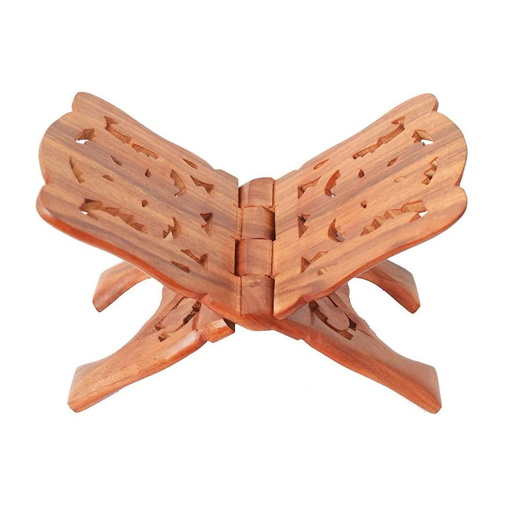Wooden Hand Carved Holy Book Stand – 13 Inch Rehal for Quran, Bible, Gita, Ramayana & Guru Granth Sahib