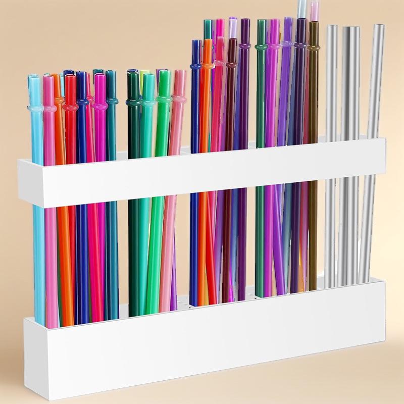 Adjustable Cross-Border Straw Holder: Five-Grid Cabinet Door Storage Box 5-Grid белый