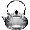 Chaxun High Borosilicate Glass Teapot with 6 Striped Double-Wall Cups