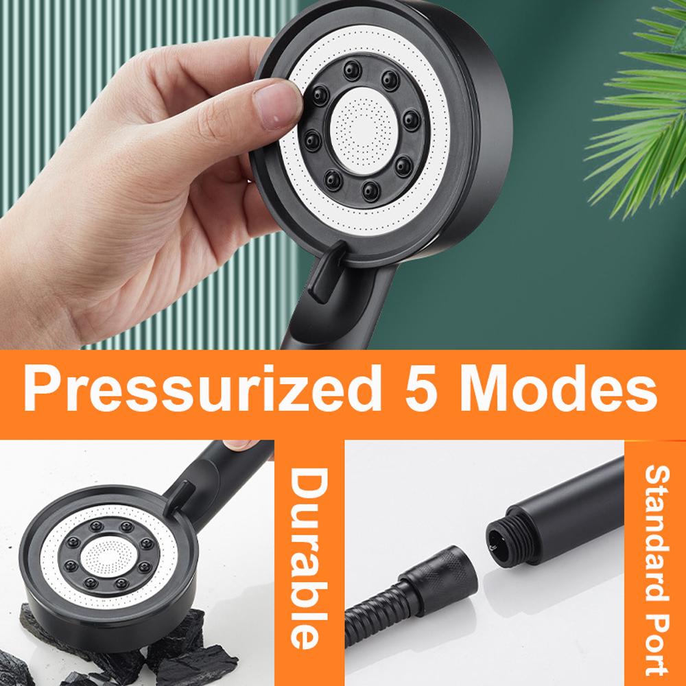 Adjustable 5 Modes Shower Head High Pressure Handheld Portable Water Saving Shower head with Hose Home Bathroom Accessories