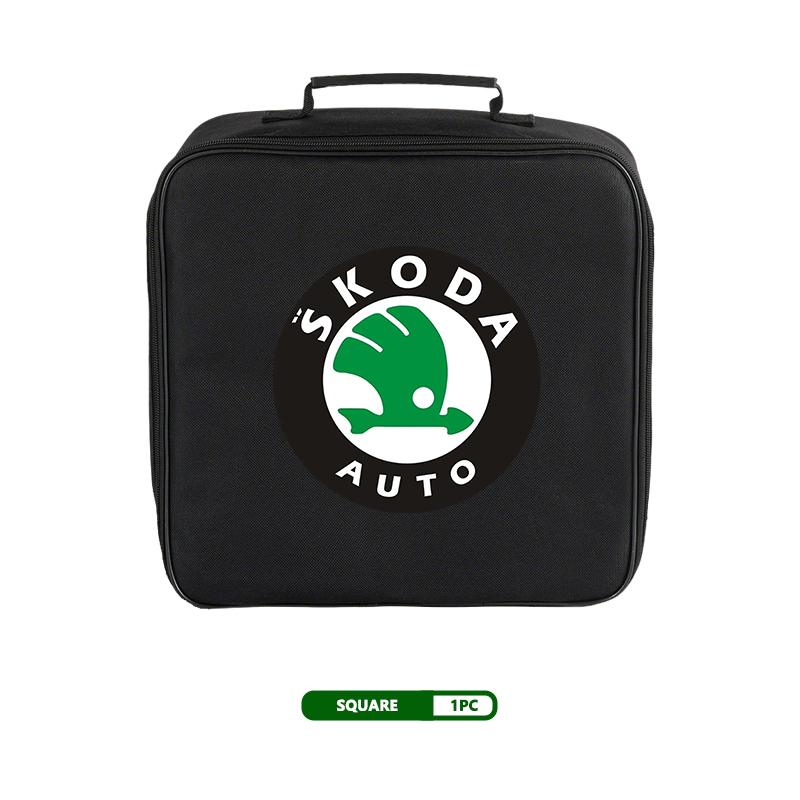 AES1 For Skoda Oxford Cloth Car Charge Cable Case Organiser Waterproof Charging Gun Storage Bag Kamiq Karoq Octavia 2 3 Rapid Scala
