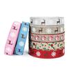 Christmas Burlap Ribbon with Snowflake, Reindeer, Santa Claus Designs for Tree Decoration and DIY Gift Wrapping